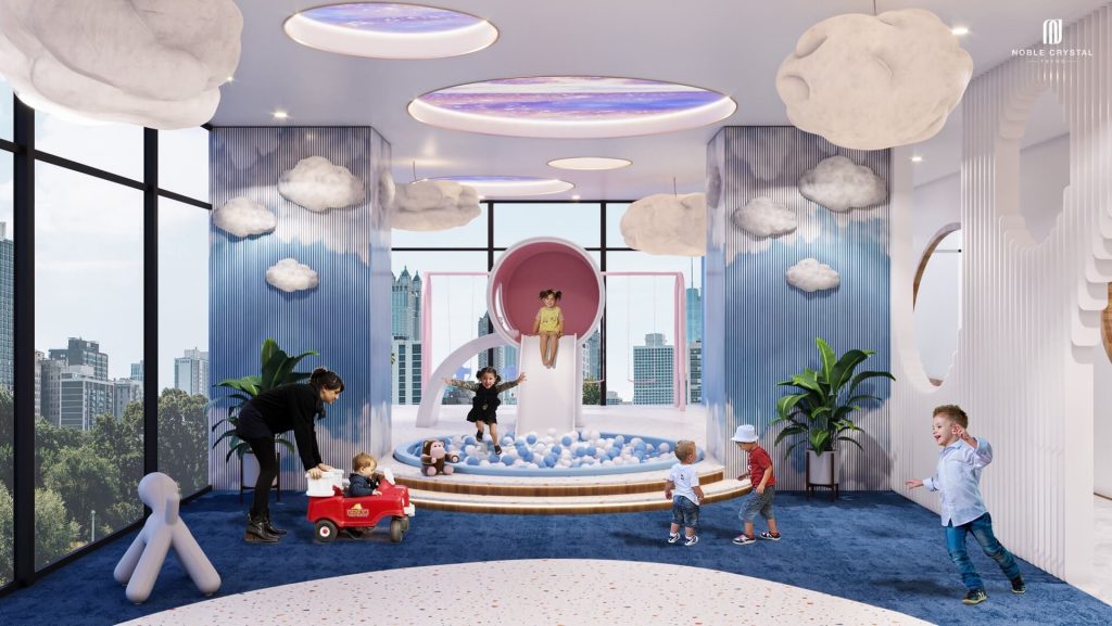 Khu vui chơi trẻ em - Nơi tuổi thơ được chắp cánh giữa không gian 'trên mây' đầy màu sắc, với thiết kế sáng tạo, các bé có thể thỏa sức vui đùa, phát triển trí tuệ và thể chất